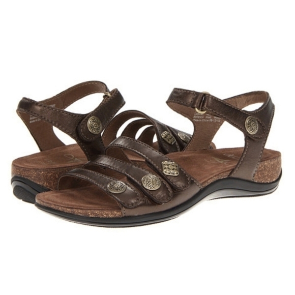 Dansko Jess Brown Leather Cork Sole Strappy Caged Ankle Strap Sandals 41 - Picture 1 of 11